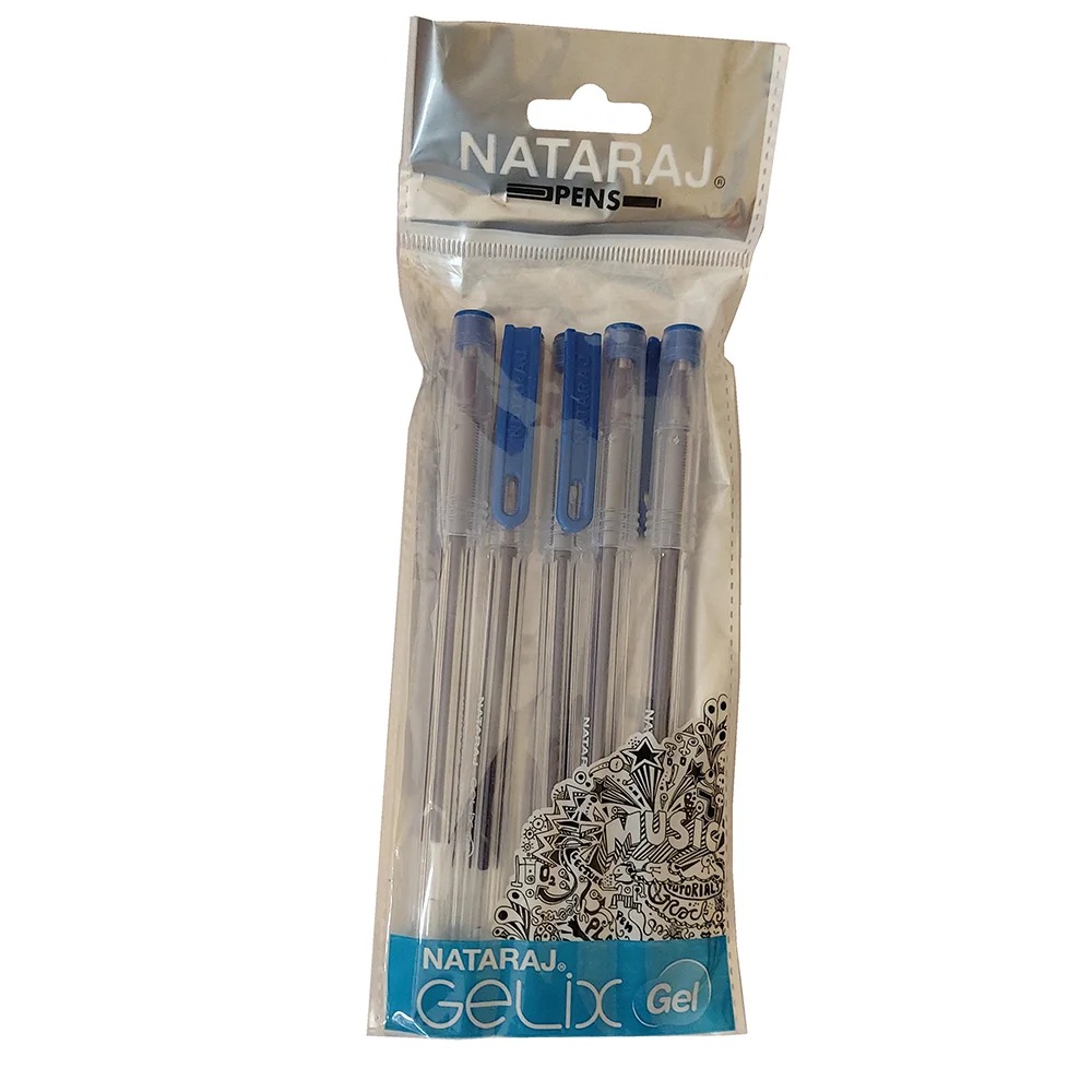 Nataraj Gelix Gel Pen Blue – Pkt (5 Pcs)